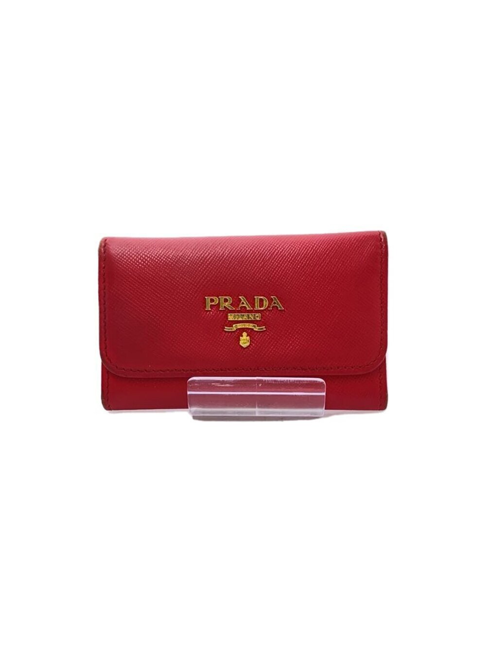 Prada Key Case Wallet Cowhide Leather Pink
